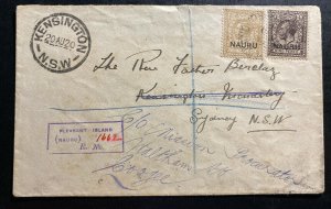 1920 Pleasant Island Nauru Registered Cover To Sydney Australia SG#11