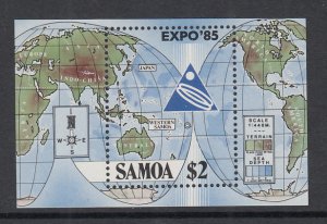 Samoa 654 Map Souvenir Sheet MNH VF