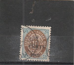 Danish West Indies  Scott#  28  Used  (1902 Surcharged)