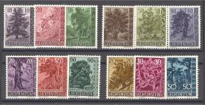 LIECHTENSTEIN, TREES 1959-1960, 4 COMPLETE SETS ALL MNH!