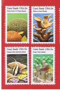 #1827-1830  MNH OG   Coral Reefs  Singles   Free S/H