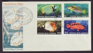 Papua New Guinea 442-445 Fish 1976 U/A FDC