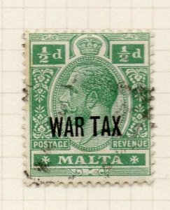 Malta 1917-18 Early Issue Fine Used 1/2d. War Optd 321541