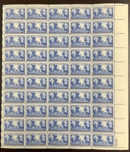 982   Washington & Lee University MNH 3 c Sheet of 50   1949