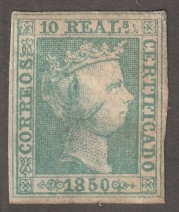 Spain, Scott#5,  used, hinged,  certified valid-