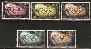 Yemen Scott 98-102  MNH** 1960 Rome Olympic set CV$9.70