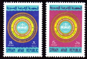 SYRIA 592-3 MNH BIN $.35 POSTAL EMBLEM