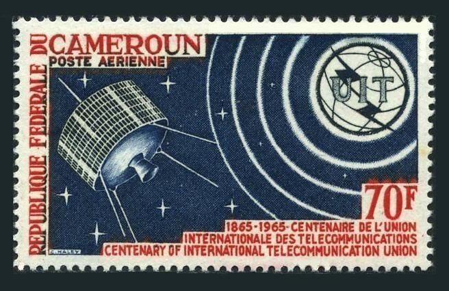 Cameroun C54, as hinged. Michel 424. ITU-100, 1965. Syncom satellite.