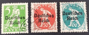 Bavaria, Scott #256,262-263, F-VF used