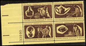 US #1456-59 COLONIAL CRAFTSMEN MNH LL PLATE BLOCK #33590