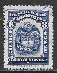 Columbia 401: 8c Coat of Arms of Colombia, used, F-VF