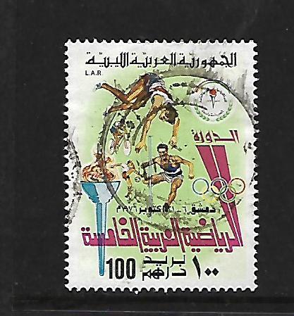 LIBYA, 629, USED ,SPORTS, TORCH AND EMBLEMS