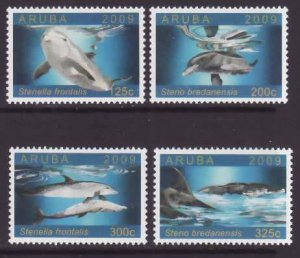 Aruba-Sc#351-5- id5-unused NH set-Marine Life-Dolphins-2009-