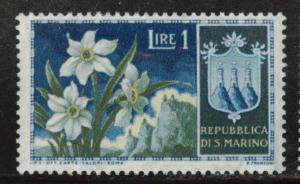 San Marino Scott 336 MH* 1953 flower stamp