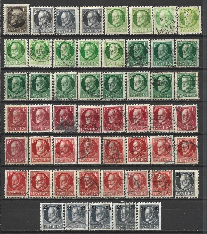 COLLECTION LOT 7533 BAVARIA  53 STAMPS 1914+ CLEARANCE