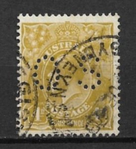 1929 Australia SGO108 OS perf (Renniks G49 OS) 4p King George V used