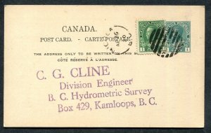 B.C. Split Ring Town Cancel Postal Stationery Postcard NICOLA