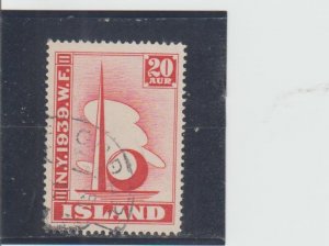 Iceland  Scott#  213  Used  (1939 New York World's Fair)