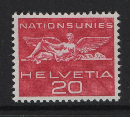 Switzerland  for United Nations  #7O24  MNH  1959 statue  20c  car rose