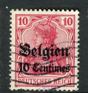 GERMANY;  BELGIUM OCC.  1914 early surcharged issue fine used 10c. value