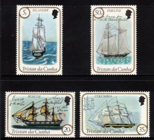 TRISTAN DA CUNHA 1983 Sailing Ships; Scott 324-27, SG 341-44; MNH