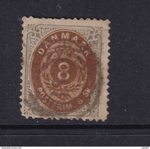 Denmark 1870/1 8sk perf 14 Used Sc 19 Cv $75 15705