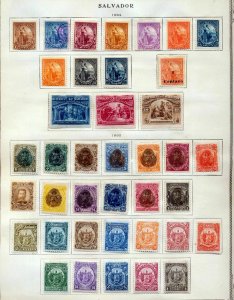 SALVADOR 1867/99 Mint &Used Collection on Old Pages (Appx 200+Items)Dafe38