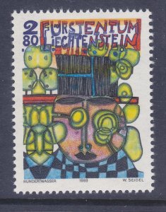 Liechtenstein 1004 MNH 1993 Contemporary Painting - Black Hatter Issu