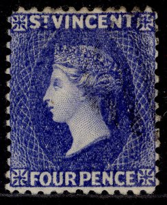 ST. VINCENT QV SG43x, 4d ultramarine-blue, FINE USED. Cat £24.