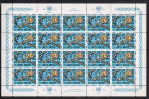 United Nations - New York # 278-279, Postal Admin. 25th. Full Sheet, NH, 1/3