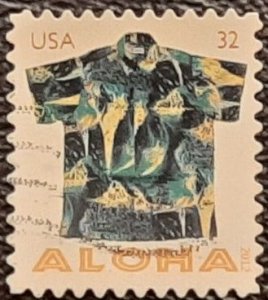 US Scott # 4595;  used 32c Aloha Postcard , 2012; VF centering