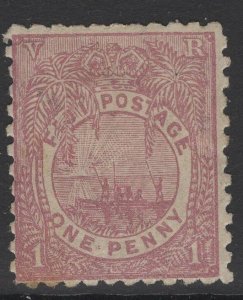 FIJI SG88 1896 1d PALE MAUVE MTD MINT 