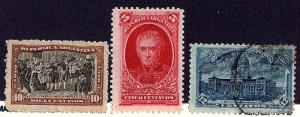 ARGENTINA 1910 Scott 165-67 unused & used scv $1.40 less 40%=$0.84 buy it Now !!