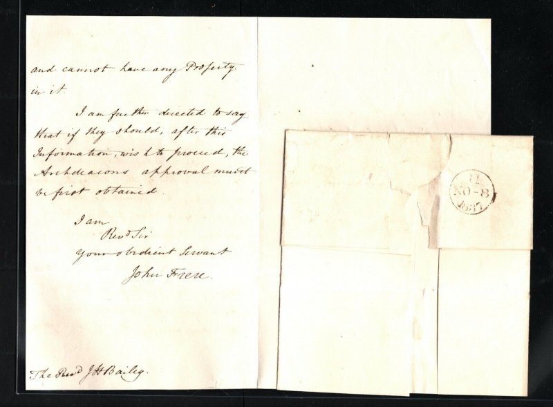 GB FREE Cover & Contents BISHOP *London House* Letter 1837 {samwells-covers}EP76 