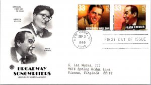 FDC 1999 SC #3350a M Willson & F Loesser - New York, Ny - Pair - J2378