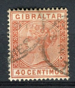 GIBRALTAR; 1889 early classic QV issue fine used 40c. value