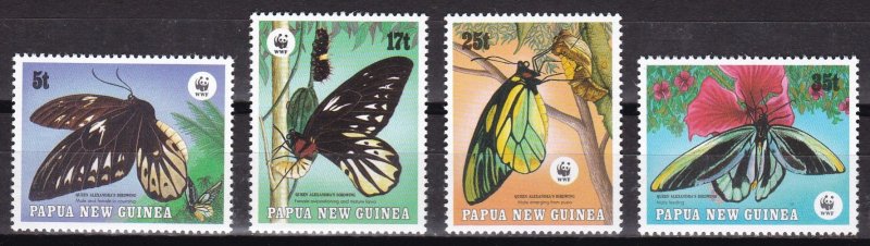 Papua New Guinea, WWF, Fauna, Butterflies MNH / 1988