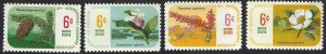 United States #1376-79 6¢ Botanical Congress (1969). Four singles. MNH