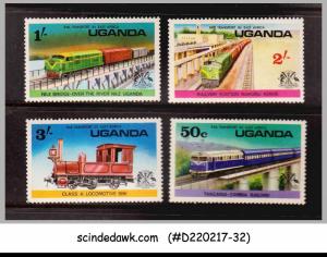 UGANDA - 1976 RAILWAY TRANSPORT IN EAST AFRICA / TRAINS - 4V-  MNH