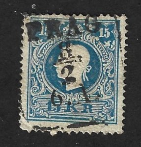 AUSTRIA Scott #11 Used 15kr Type II Franz Joseph stamp 2022 CV $2.00