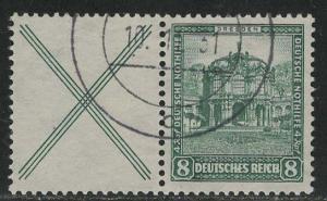Germany Scott # B38, label X, used, se-tenant, Mi# W39