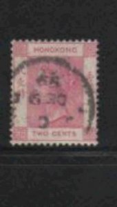 HONG KONG #36  1882   2c  QUEEN VICTORIA    USED F-VF  e