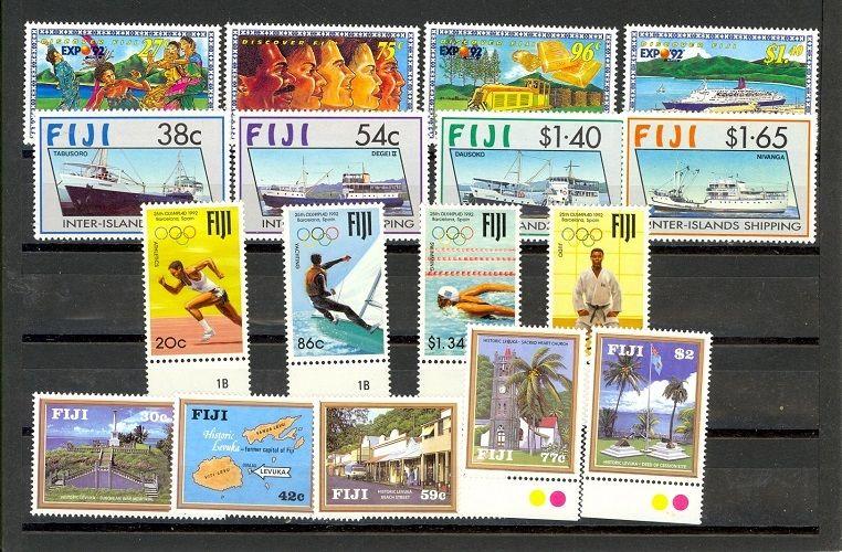 Fiji Scott 657-673 Mint NH (4 sets) Catalog Value $56.80