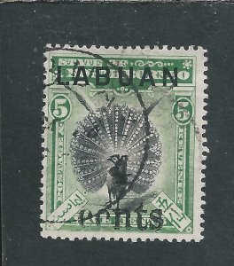 LABUAN 1904 4c on 5c GREEN FU SG 129 CAT £50