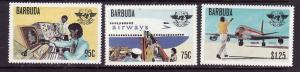 Barbuda-Sc#391-3-Unused NH set-Civil Aviation-Planes-1979-