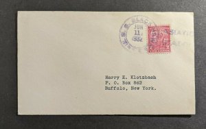 1932 USS Blackhawk Navy Cover to Buffalo NY Asiatic Station Cancel