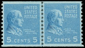 US Scott #845 Line Pair, Prexie Issue, Mint-XF/Superb-NH, A NICE PAIR!