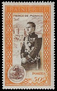 Monaco #248 Unused H; 50c Enthronement of Prince Ranier (1950) (2)