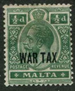 Malta SC# MR1 KGV War Tax 1/2d MH