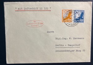 1936 Germany Hindenburg Zeppelin LZ 129 Airmail cover to Berlin